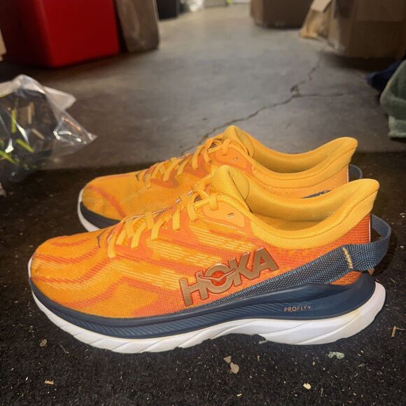 HOKA 9 B Mach Supersonic Profly Running Shoes Womens Orange Sneakers - Picture 3 of 7